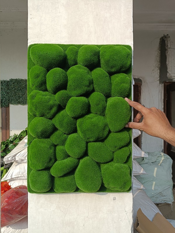 Artificial Stone Moss Green Grass Wall Plant for Decoration 30cm x 50cm  (Pack of 10)
