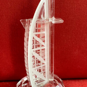 Kaykon Imported Burj Al Arab Light Up Dubai Hotel Crystal Tower Showpiece Gift Item- 11 cm