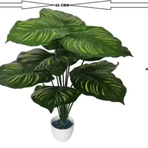 KAYKON Artificial Plant Money Plant 12 Branch Natural Looking Bunch for Home Decor Office Decor – 45 CM