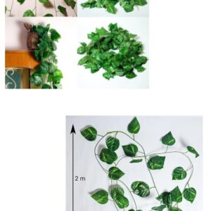 KAYKON 12 Pack 84 Ft Artificial Creeper Ivy Garland, Fake Vines UV Resistant Greenery Leaves Fake Plants Hanging Aesthetic Vines for Home Bedroom Party Garden Wall Room Decor