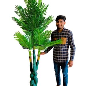 Kaykon 6 feet Artificial Plant Big Areca Palm Green Tree Without Pot Indoor Plants for Luxury Homes