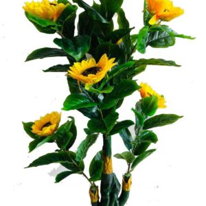 KAYKON Artificial Plant Big Sunflower Tree For Home Decor | Office | Hotel | Luxury Farmhouse | House warming gift – 5 Feet Without Vase